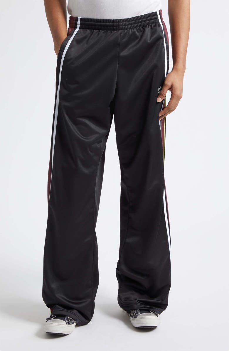 Martine Rose Wide Leg Technical Jersey Track Pants, Main, color, Black Burgundy