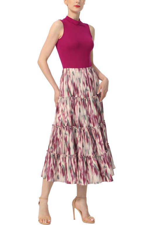 Kimi & Kai Tiered Midi Skirt In Neutral