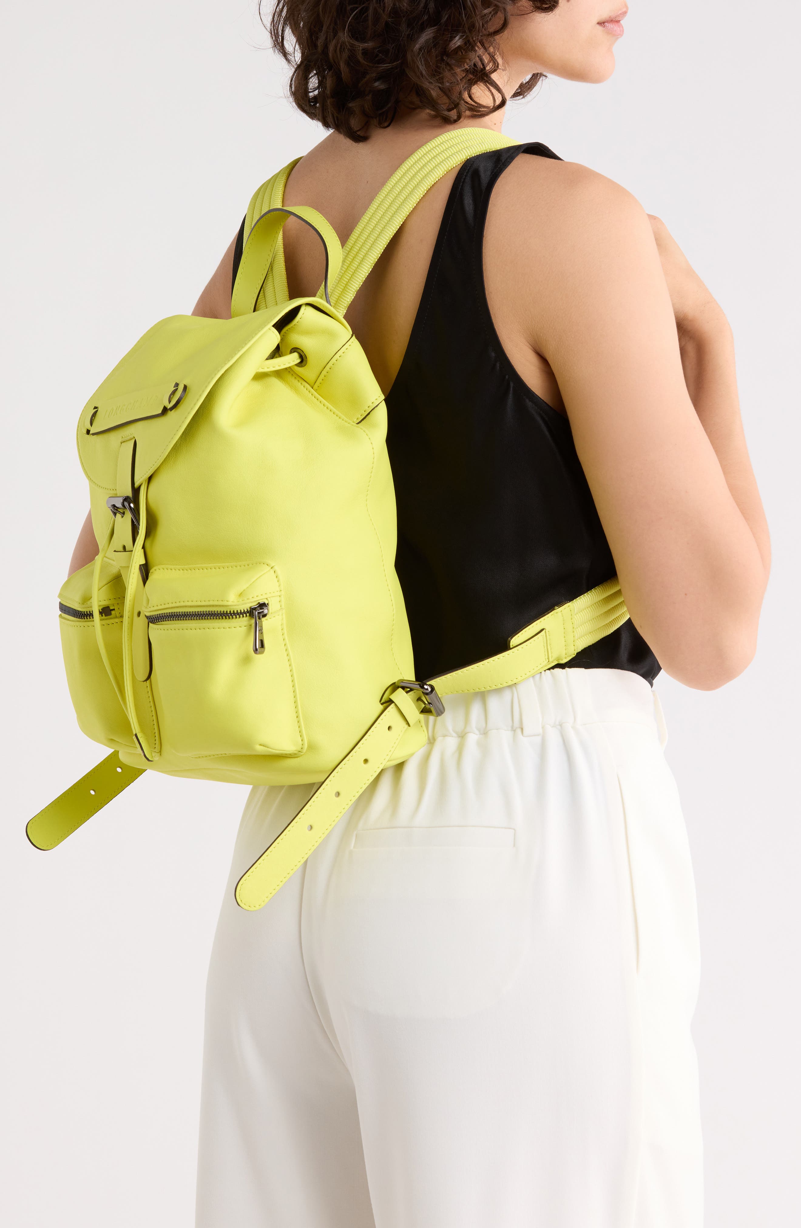 LC3D Small Leather Backpack, Alternate, color, NEON