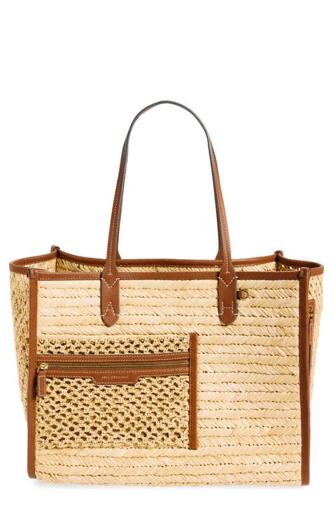 Women s Outside Pocket Straw Bags Nordstrom