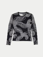 Gobi Cashmere Rope Knot Print Cashmere Silk Sweater