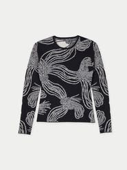 Gobi Cashmere Rope Knot Print Cashmere Silk Sweater