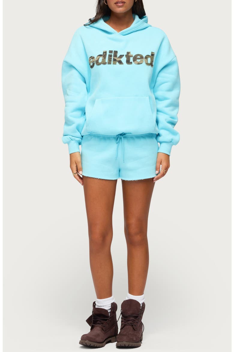 Camo Cutie Oversize Hoodie, Alternate, color, TURQUOISE