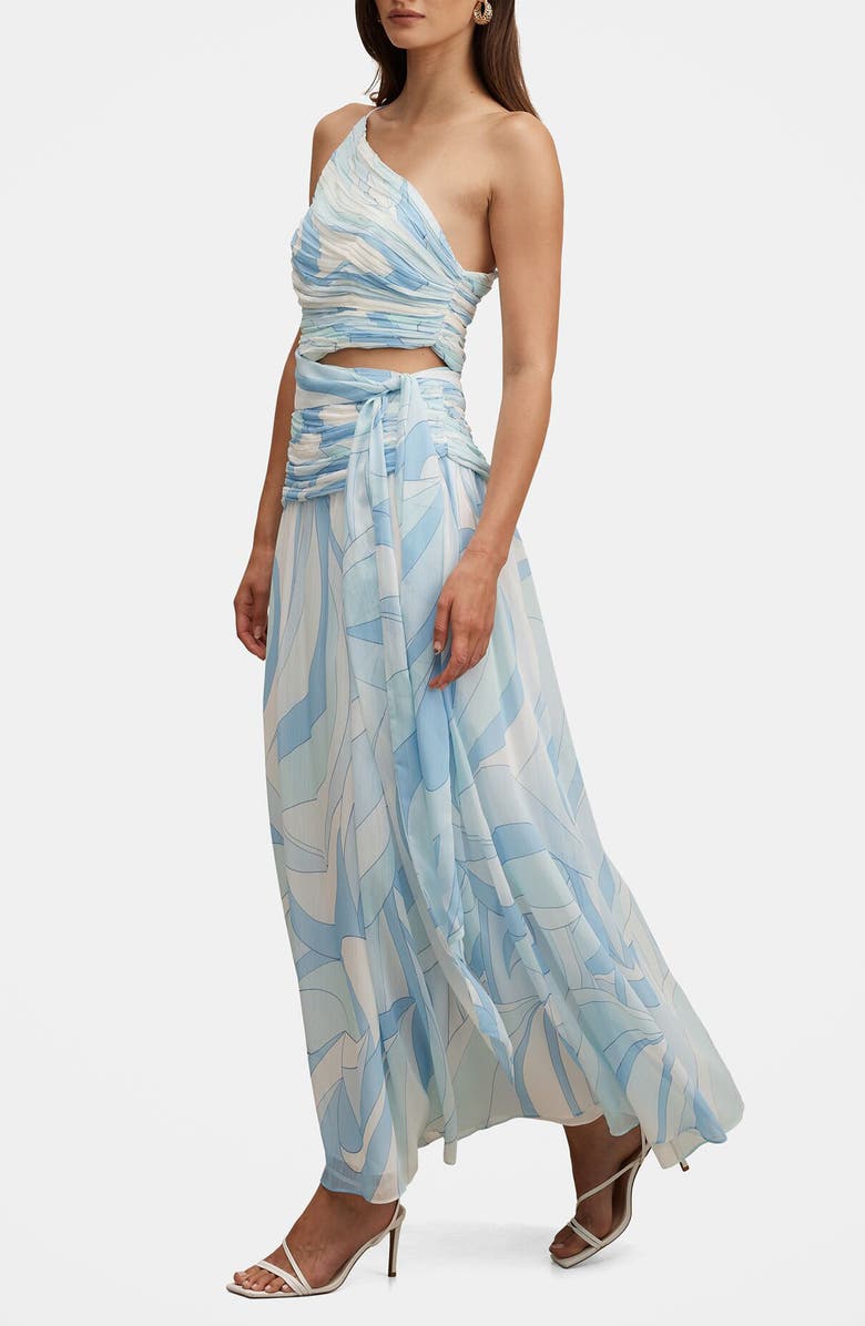 Ever New Connie Ruched Asymmetric Dress, Alternate, color, Mint Tavira