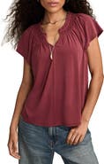 Lucky Brand Sandwash Notch Neck Top