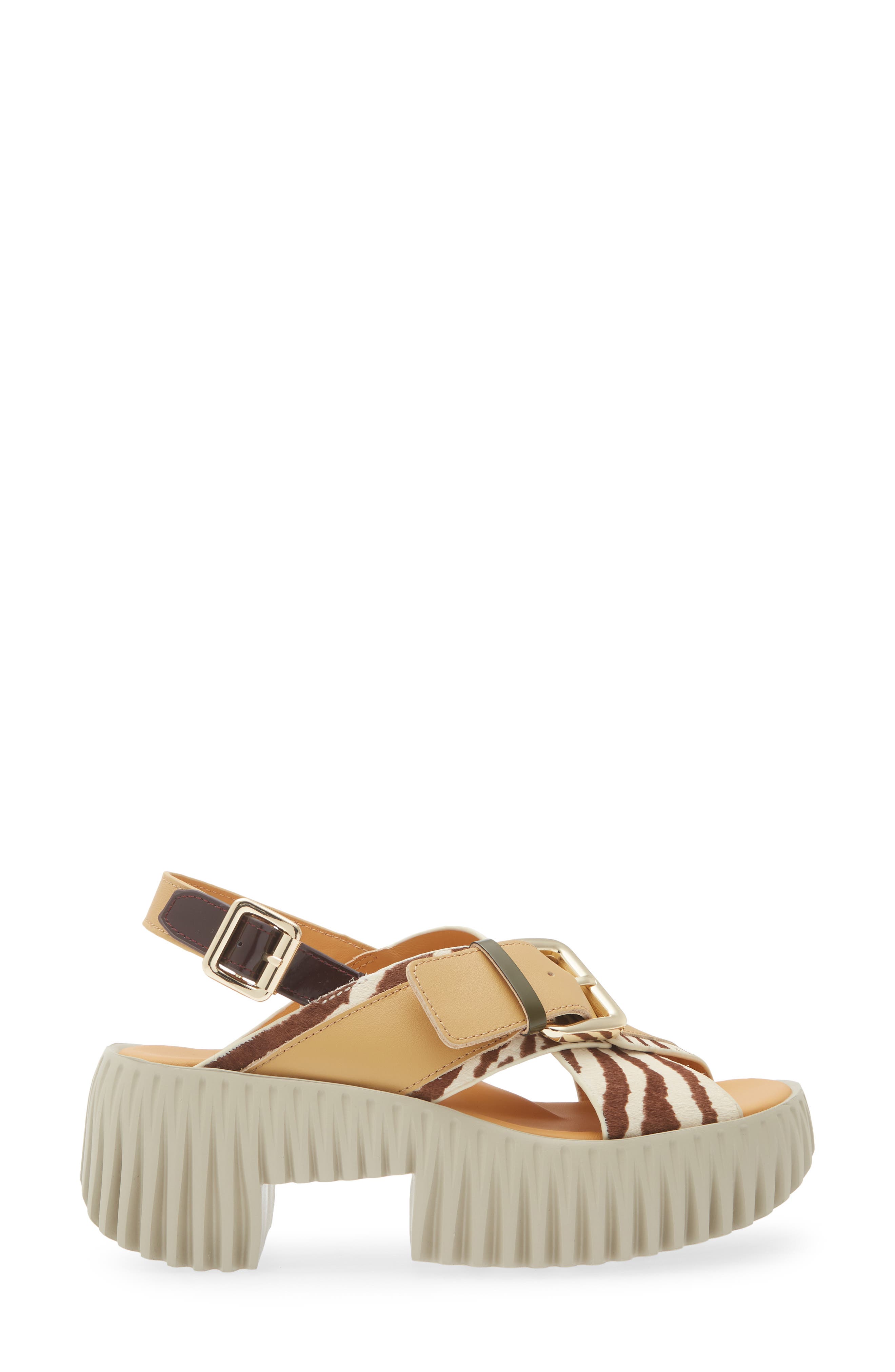 Plia Juno Platform Slingback Sandal, Alternate, color, ZEBRA MIX