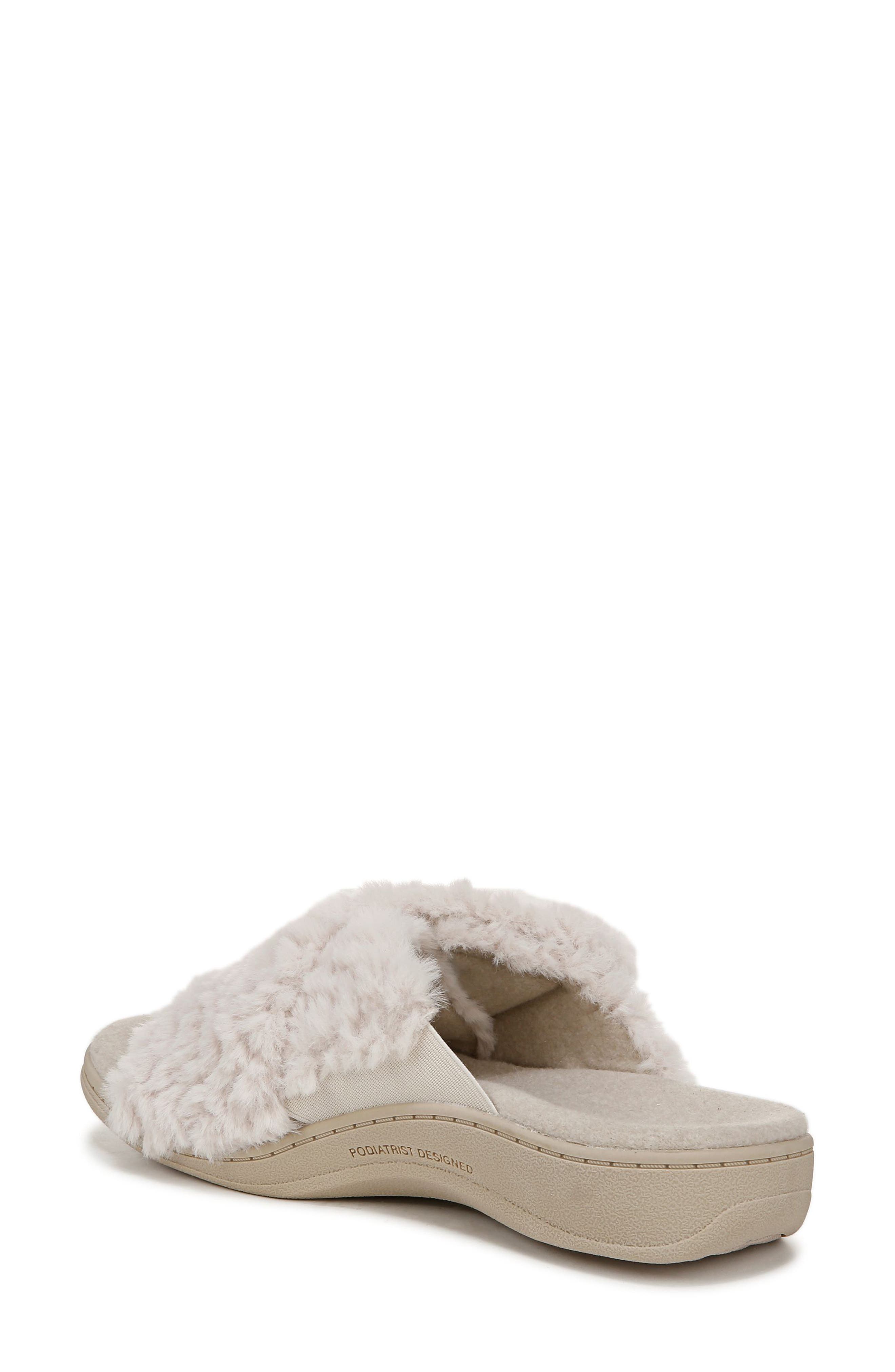 Relax II Plush Slide Sandal, Alternate, color, OFF WHITE