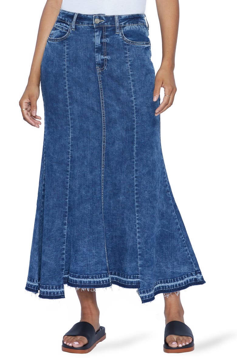 Wash Lab Denim Hi Low Trumpet Skirt, Main, color, 