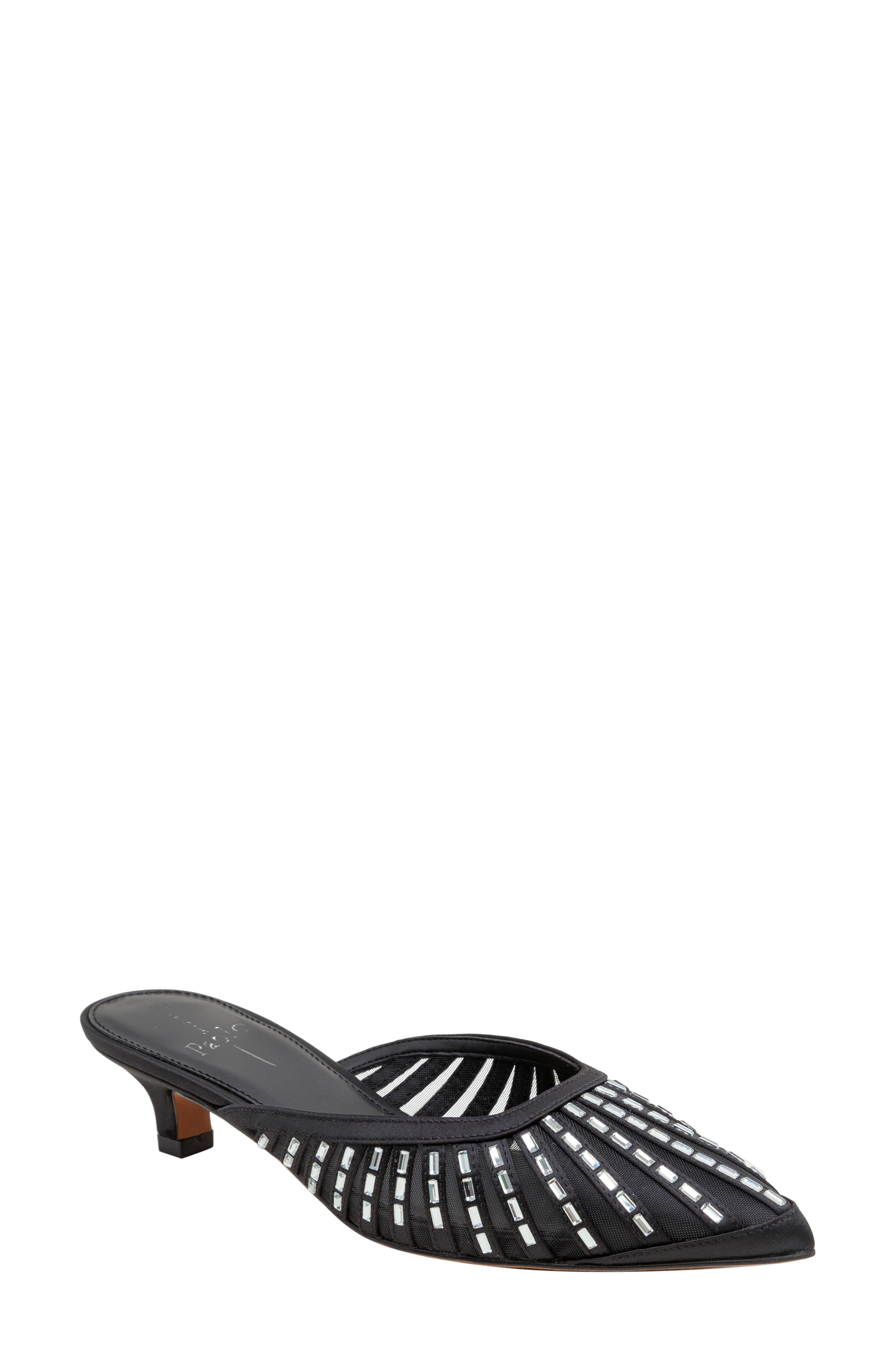 Linea Paolo Inka Pointed Toe Kitten Heel Mule, Main, color, Black