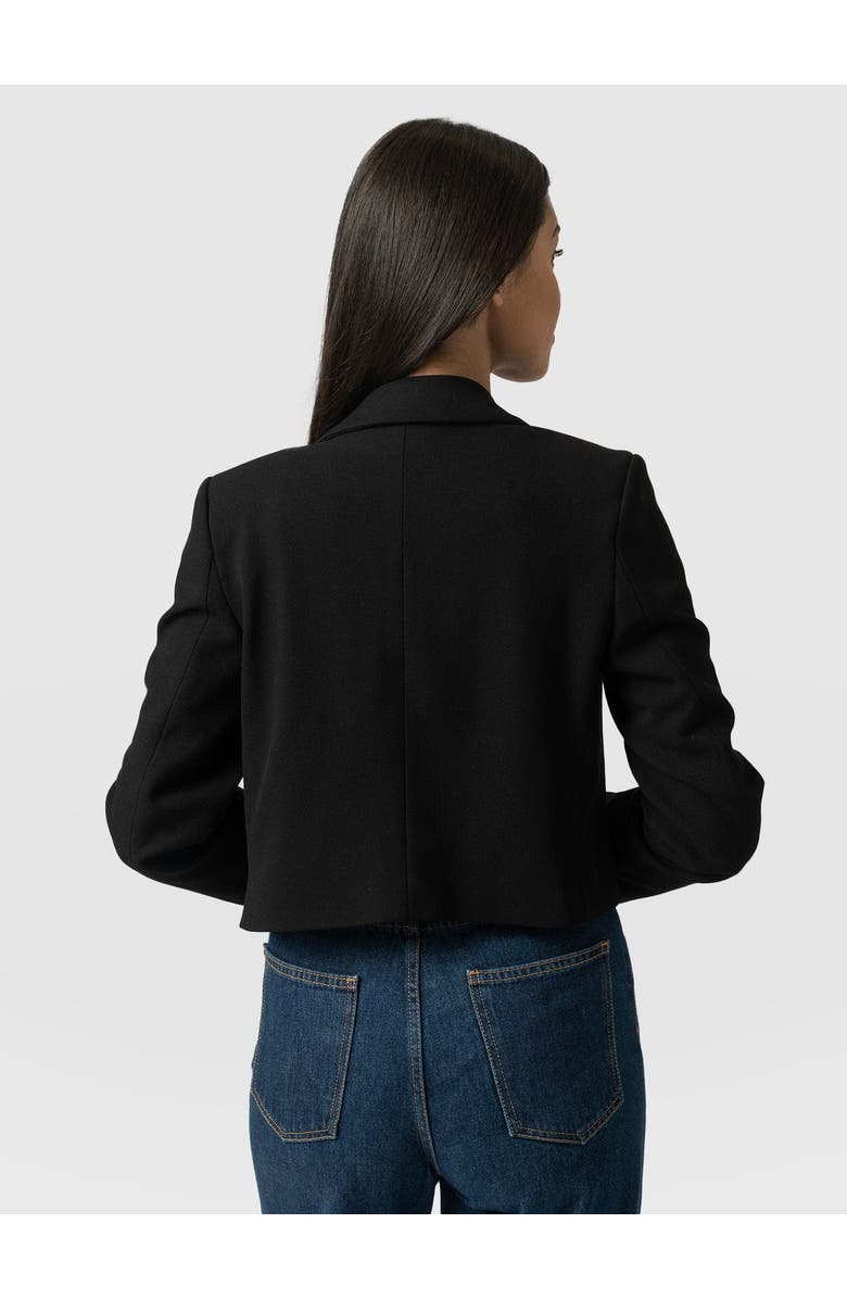 Saint + Sofia Astrid Cropped Blazer, Alternate, color, Black