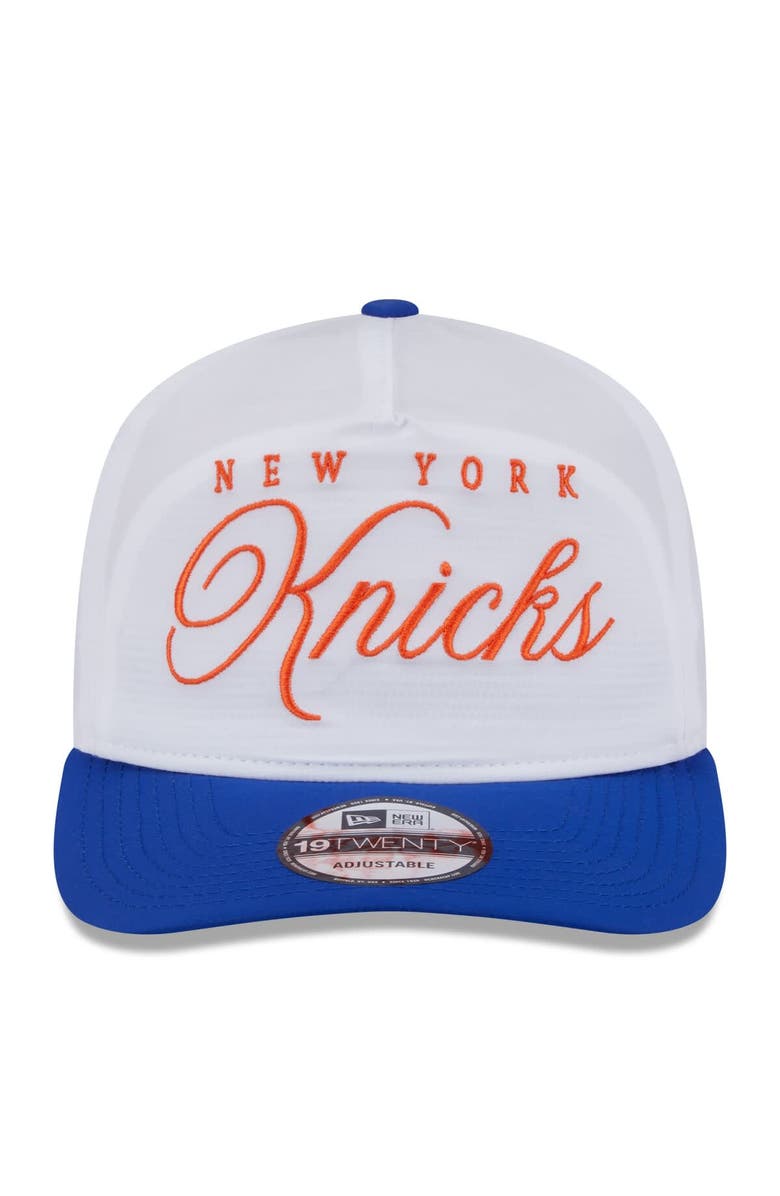 New Era Men's New Era White/Blue New York Knicks 2025 NBA Draft On-Stage Nylon 19TWENTY Adjustable Hat, Alternate, color, White
