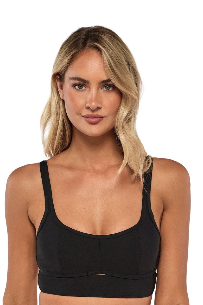 Kaia Bikini Swimsuit Top, Alternate, color, Black