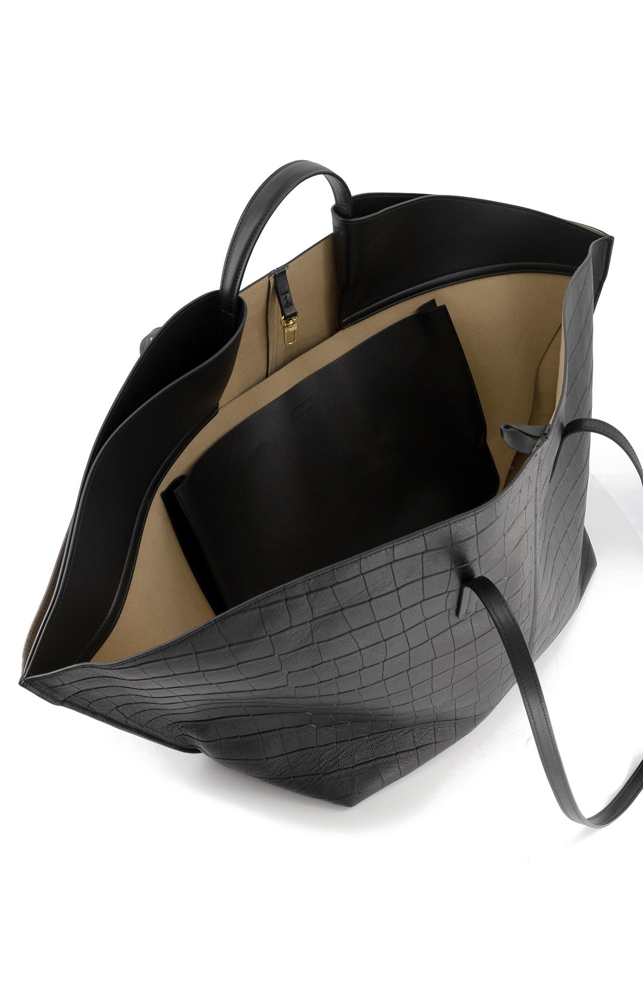 Ree Projects Large Ann Soft Croc Embossed Leather Tote, Alternate, color, 