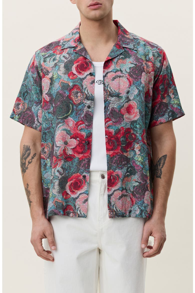 Bouquet Floral Jacquard Camp Shirt, Main, color, MULTICOLOR