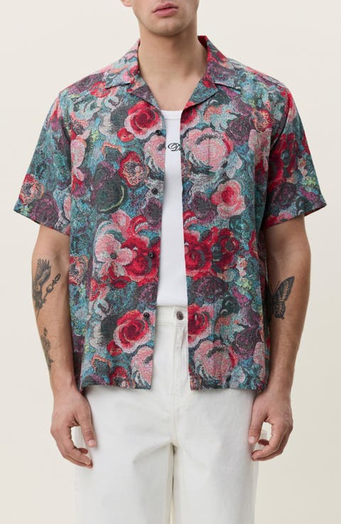 Bouquet Floral Jacquard Camp Shirt