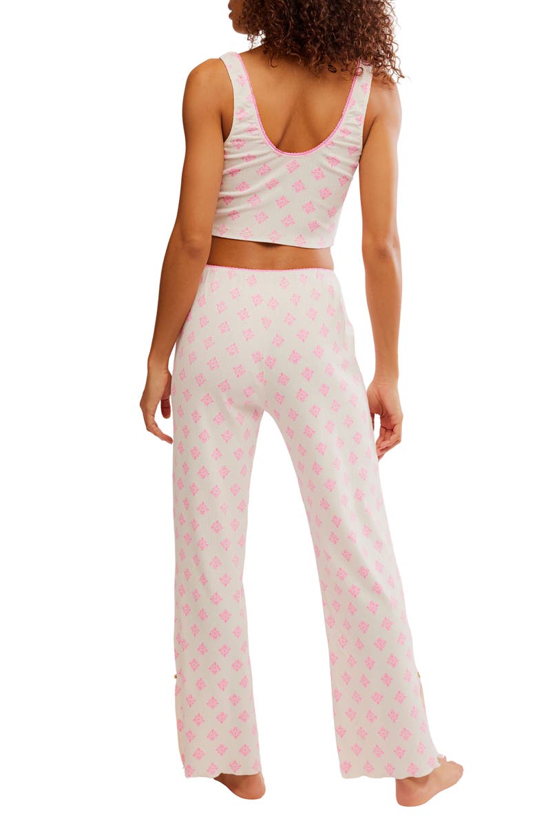 Free People Fresh in Love Pointelle Pajamas, Alternate, color, Snow Combo