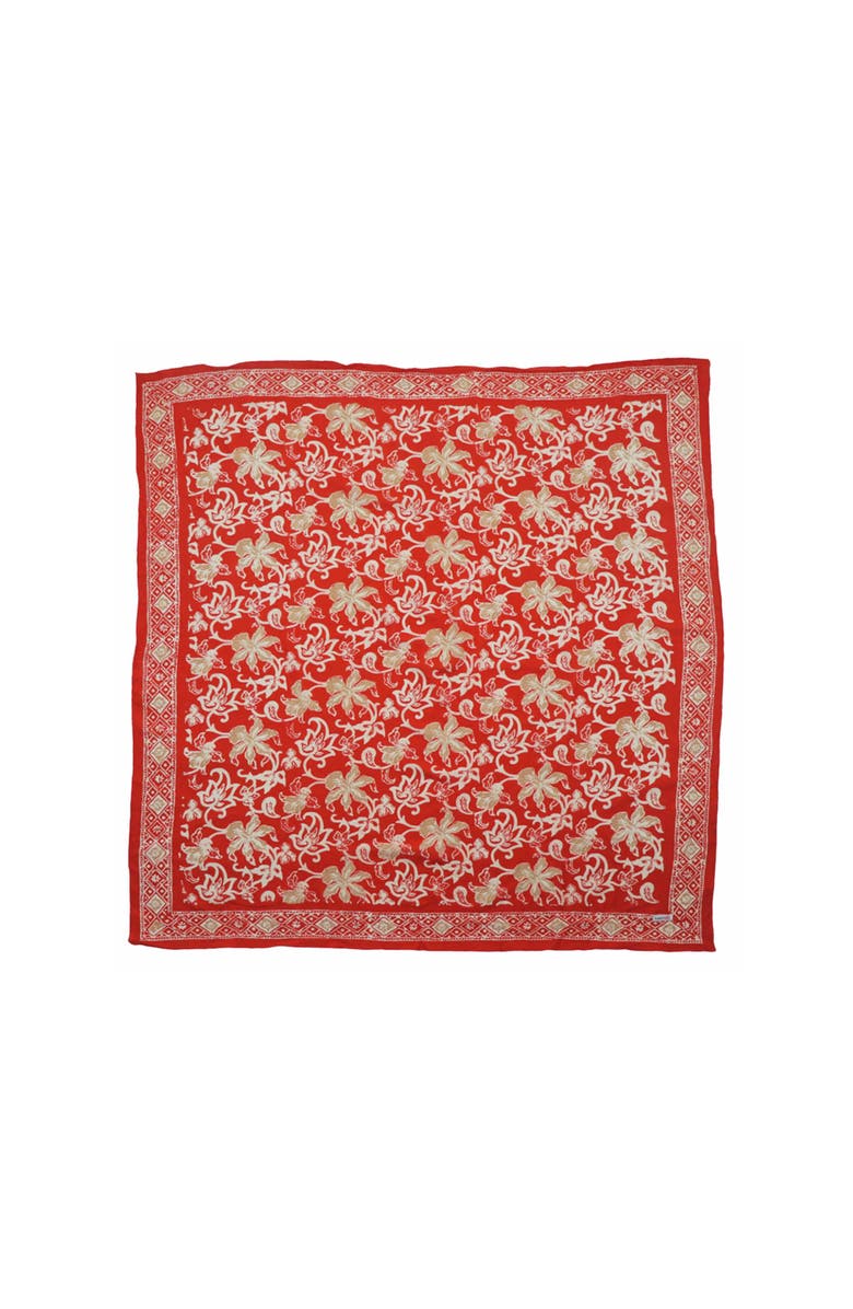 Kasih Co-op Hand Dyed Batik Bandana, Main, color, Fiery Flora