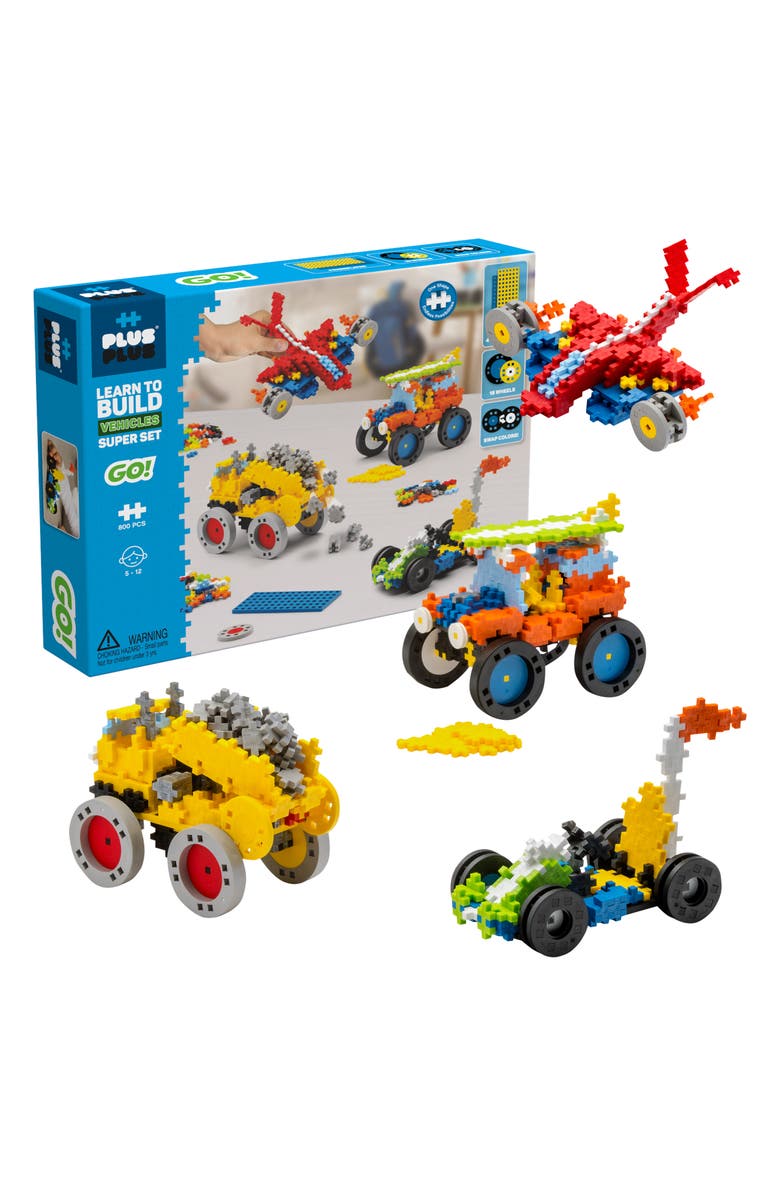 Plus-Plus USA Go! Learn to Build Vehicles Playset, Main, color, 