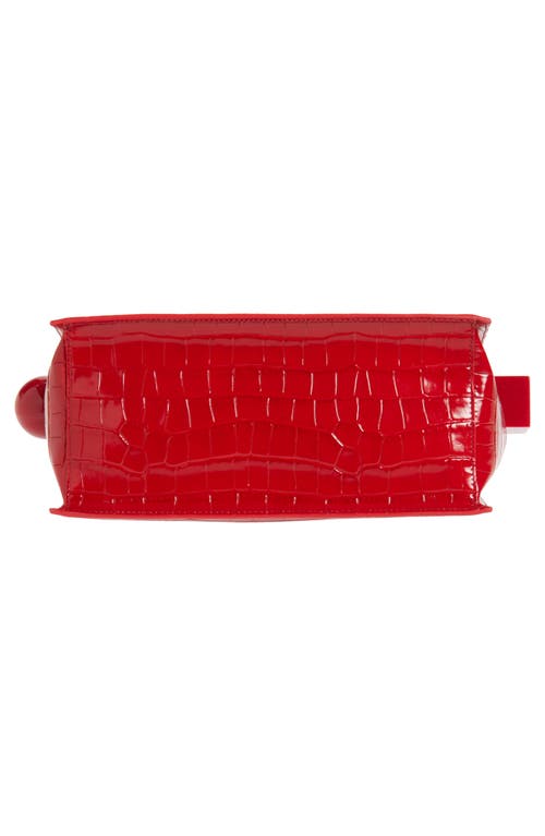Jacquemus The Rond Carré Croc-embossed Leather Clutch In Red 470