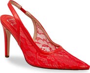 CHASE AND CHLOE Bethany Floral Lace Slingback Pump