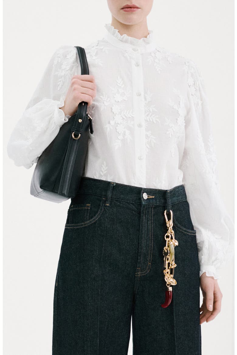 Floral Embroidered Shirt, Main, color, OFF WHITE