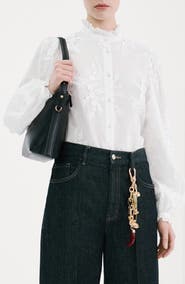 MANGO Floral Embroidered Shirt