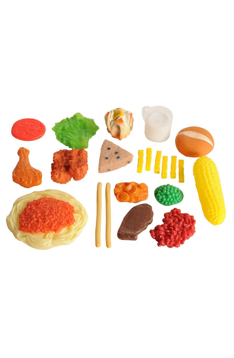 Kaplan Early Learning Company Life-size Pretend Play Dinner Meal Set - 24 Pieces, Alternate, color, Multicolored