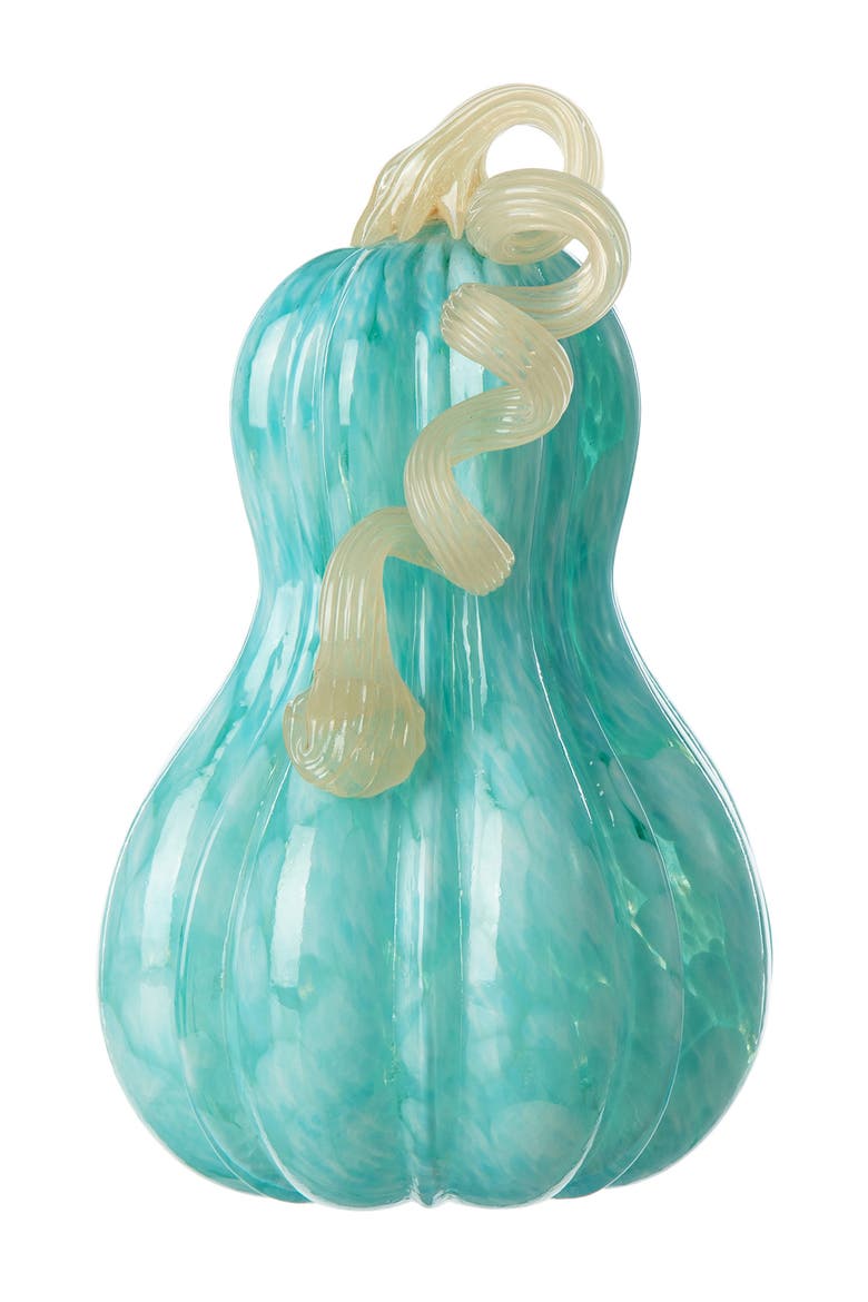 Fall Patterned Glass Gourd Pumpkins, Main, color, Blue