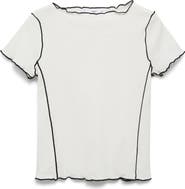 MANGO Curlita Lettuce Edge Cotton T-Shirt