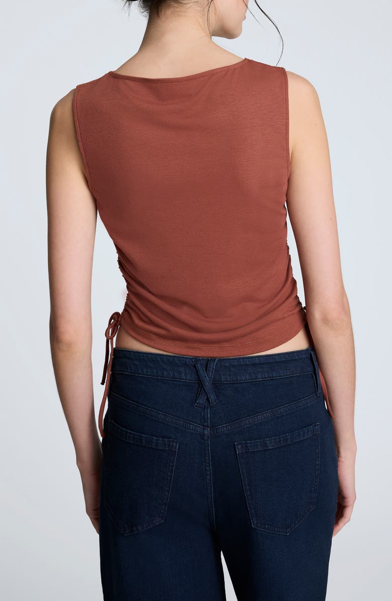 Kenneth Cole Ruched Jersey Crop Tank, Alternate, color, Russet