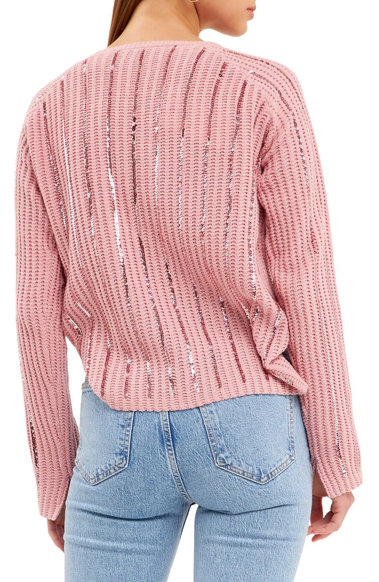 Endless Rose Sequin Detail Sweater, Alternate, color, Pink