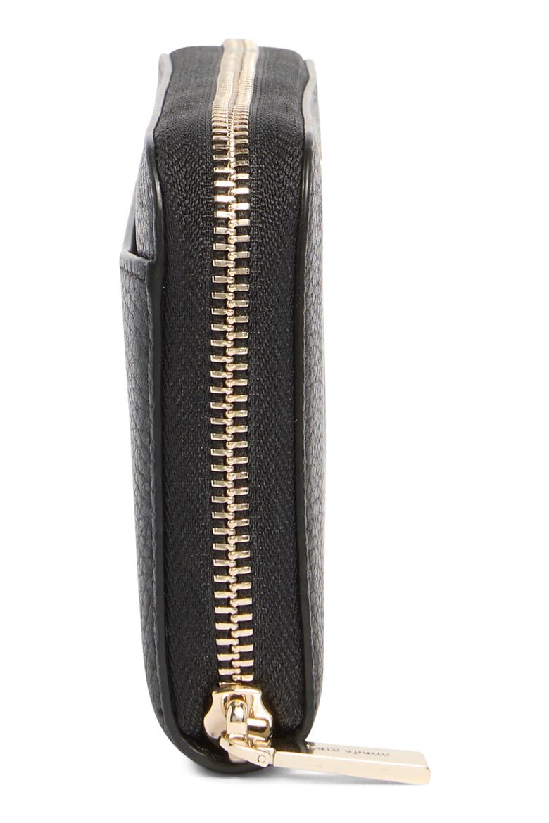 pebbled leather continental wallet, Alternate, color, BLACK