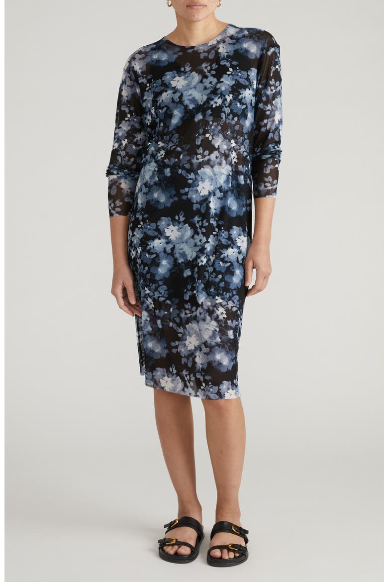 Thames Fog Sheer Dress, Main, color, TUMBLING BOUQUET PRI