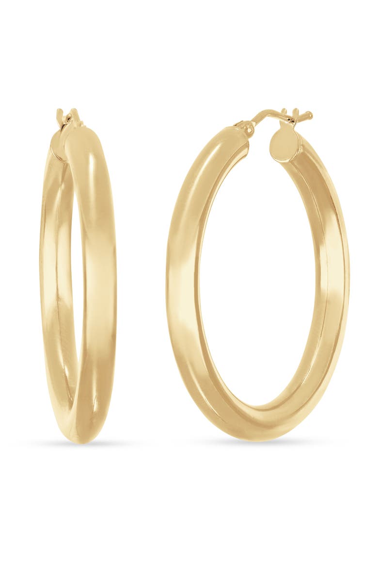 14K Gold Smooth Hoop Earrings, 24mm, Main, color, 14K YELLOW GOLD