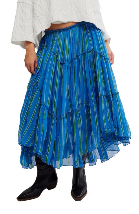 Ember Tiered Stripe Midi Skirt