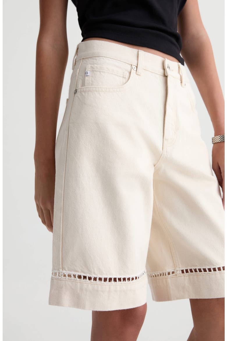 Thalia Ladder Stitch Detail Denim Shorts, Alternate, color, FRESH AIR