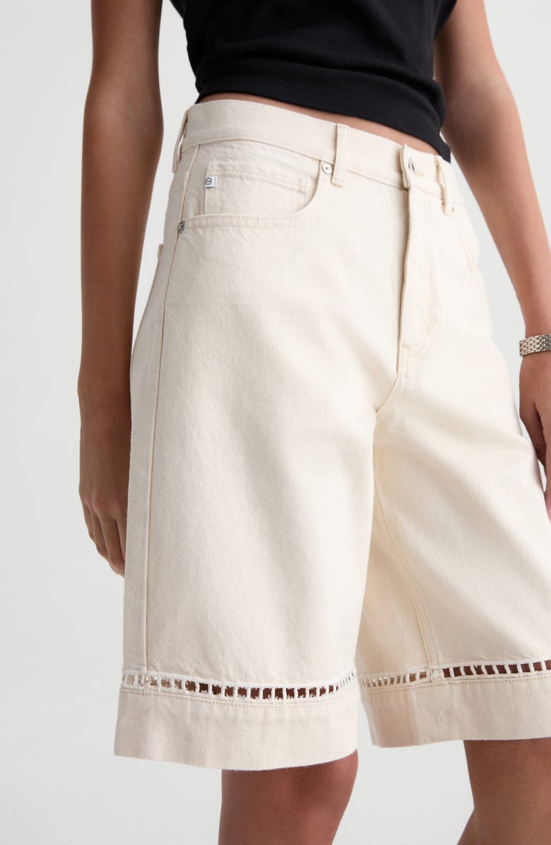 AG Thalia Ladder Stitch Detail Denim Shorts, Alternate, color,