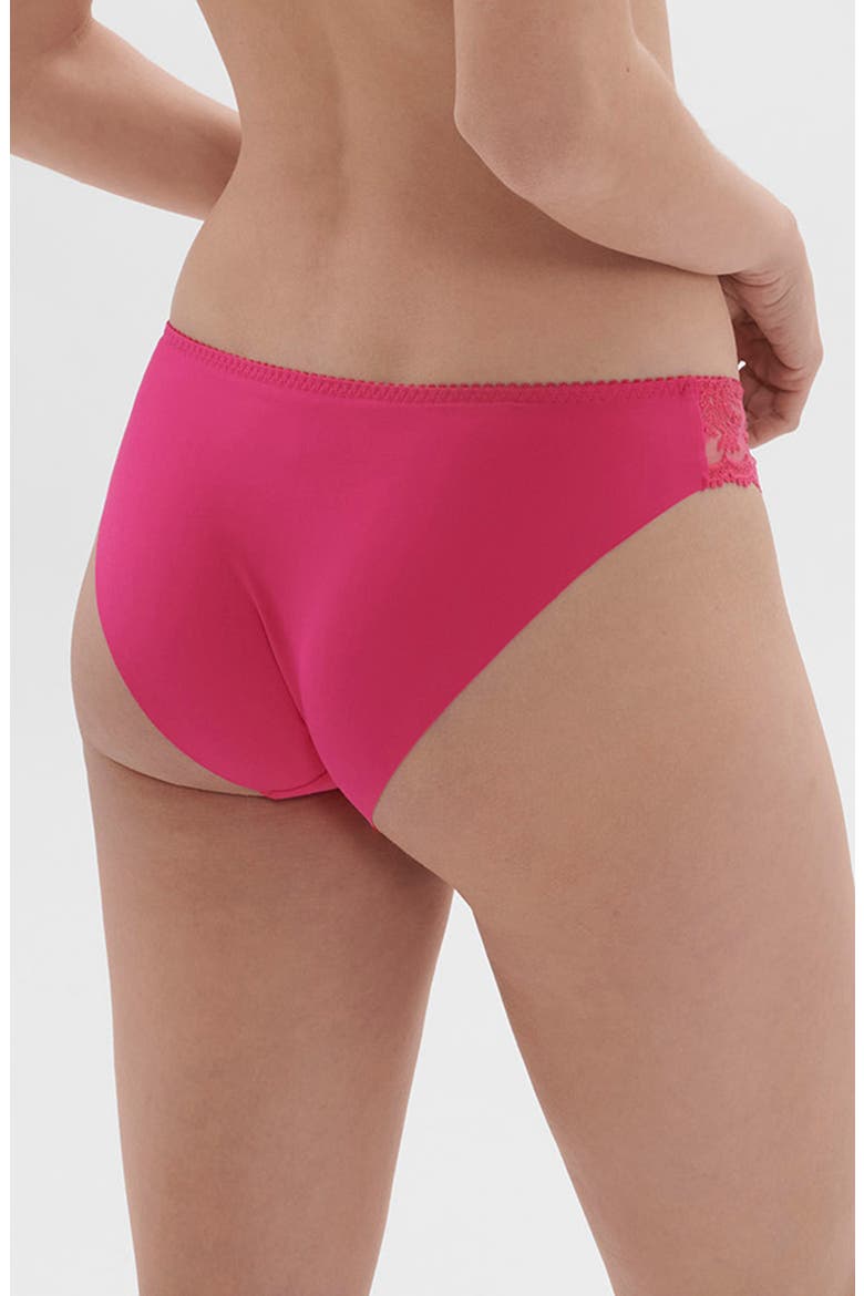 Intrigue Embroidered Bikini, Alternate, color, DISCO PINK