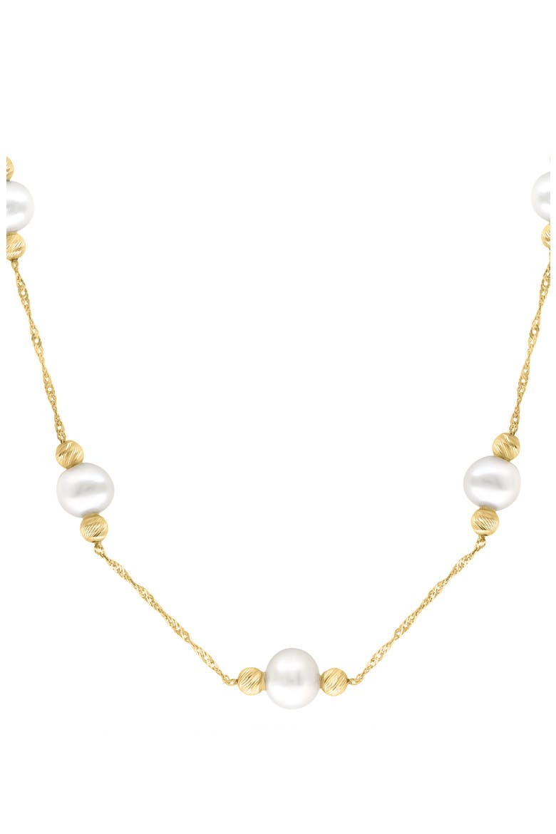 Freshwater Pearl Station Necklace, Alternate, color, WHITE