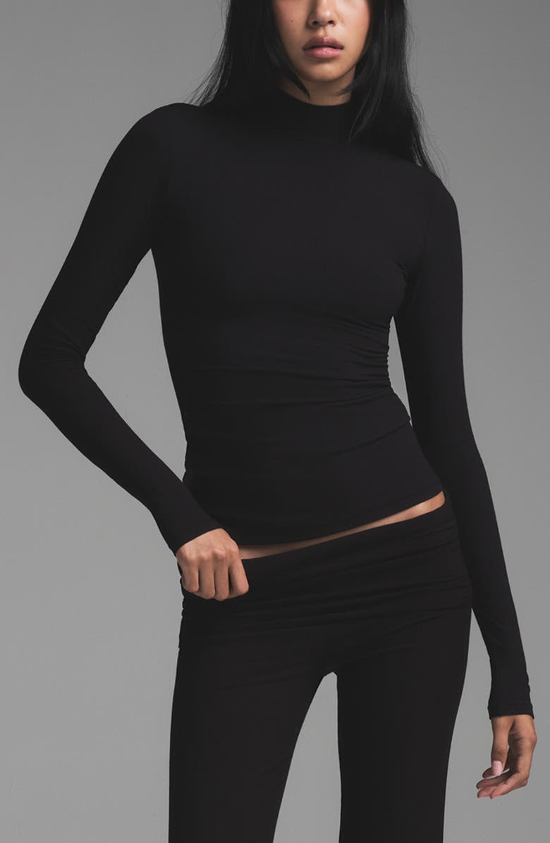 SKIMS Soft Lounge Mock Neck Long Sleeve Top, Main, color, 
