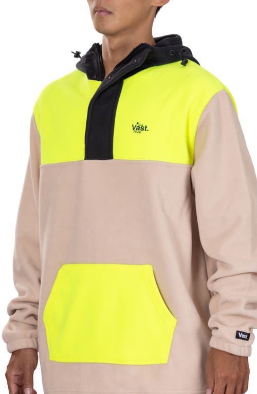Vast Colorblock Fleece Half Zip Hoodie In Hazelnut Multi