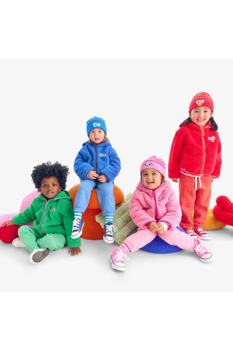 Kids Sesame Street Teddy Fleece Jacket, Alternate, color, Taffy