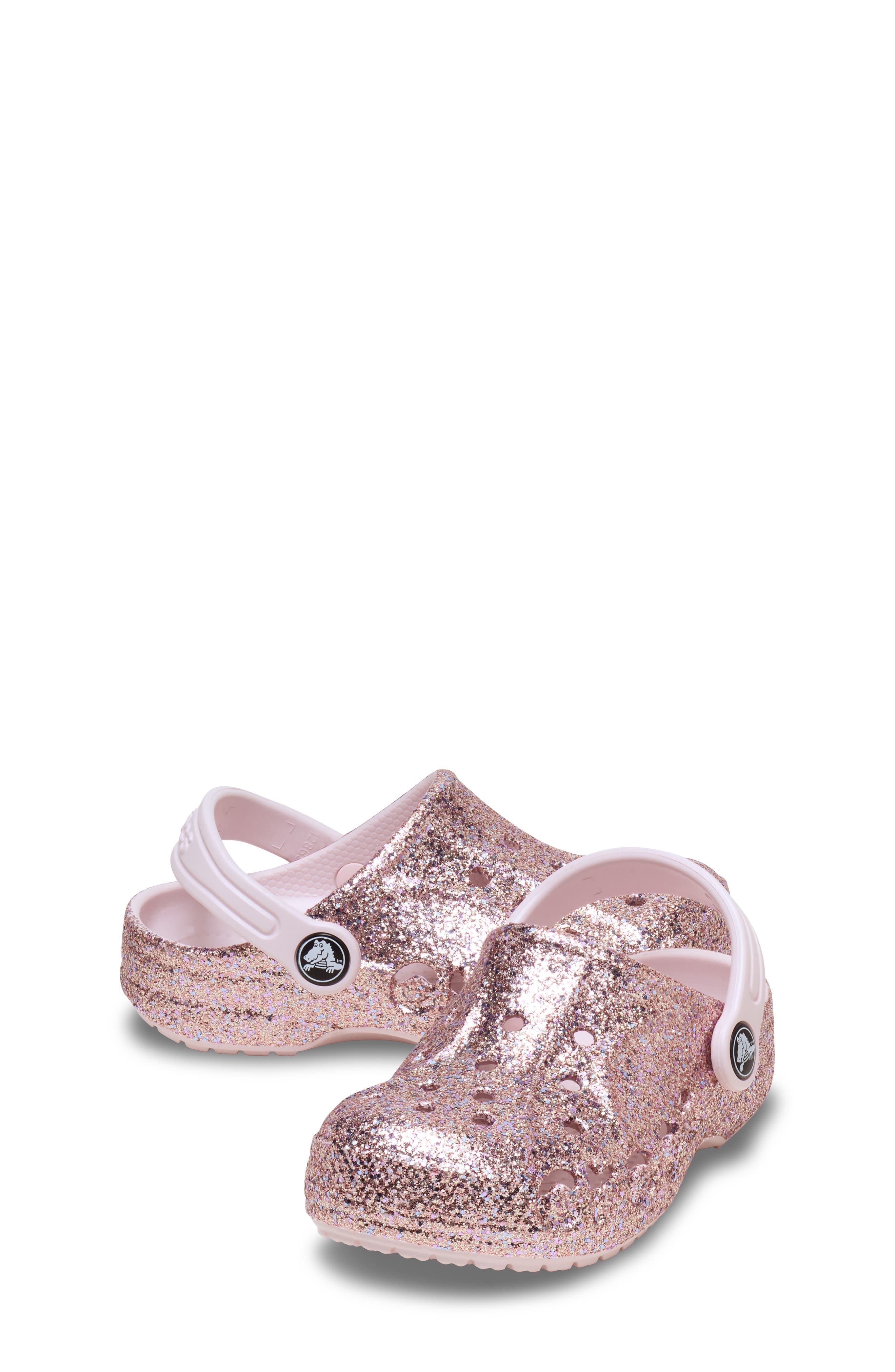 CROCS Kids' Baya Glitter Clog, Alternate, color, Barely Pink