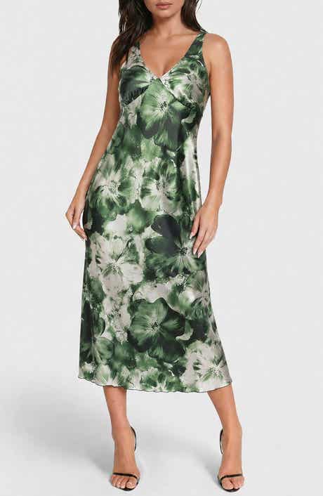 Crepe V-Neck Maxi Dress