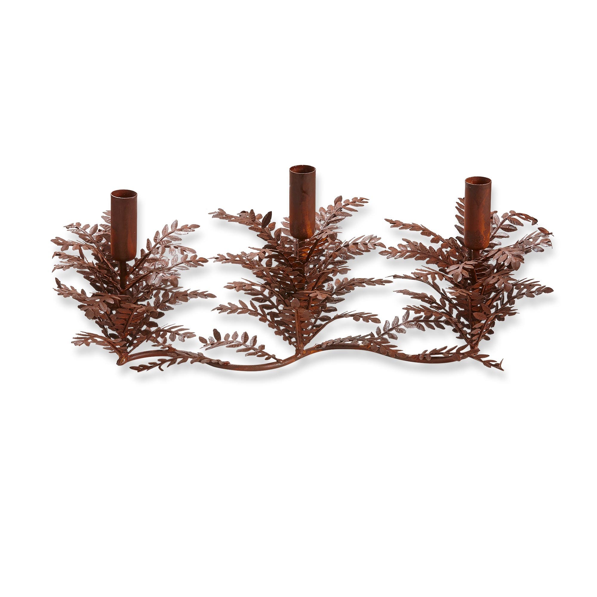 Tag Greenery Taper Candle Holders In Brown