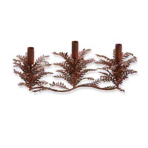 Greenery Taper Candle Holders - Rustic Iron Fall Decor