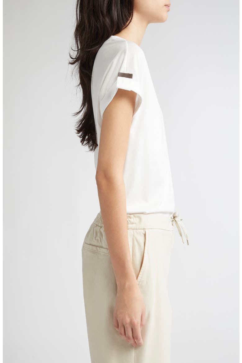 Grosgrain Loop Detail T-Shirt, Alternate, color, 01 WHITE