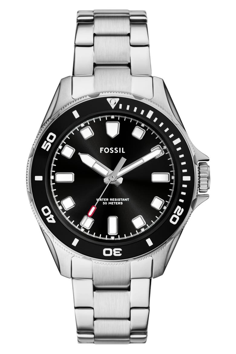 Dalton Three-Hand Bracelet Watch, 42mm, Main, color, SILVER