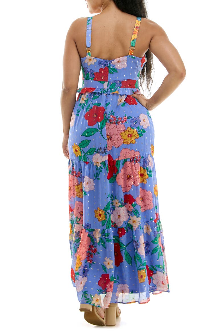 Twist Front Maxi Dress, Alternate, color, PERI MULTI