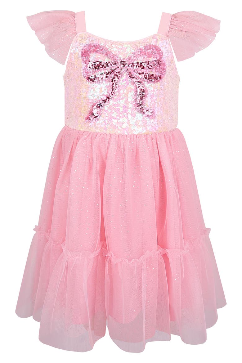 Kids' Sequin Bow Dress, Main, color, BLUSH